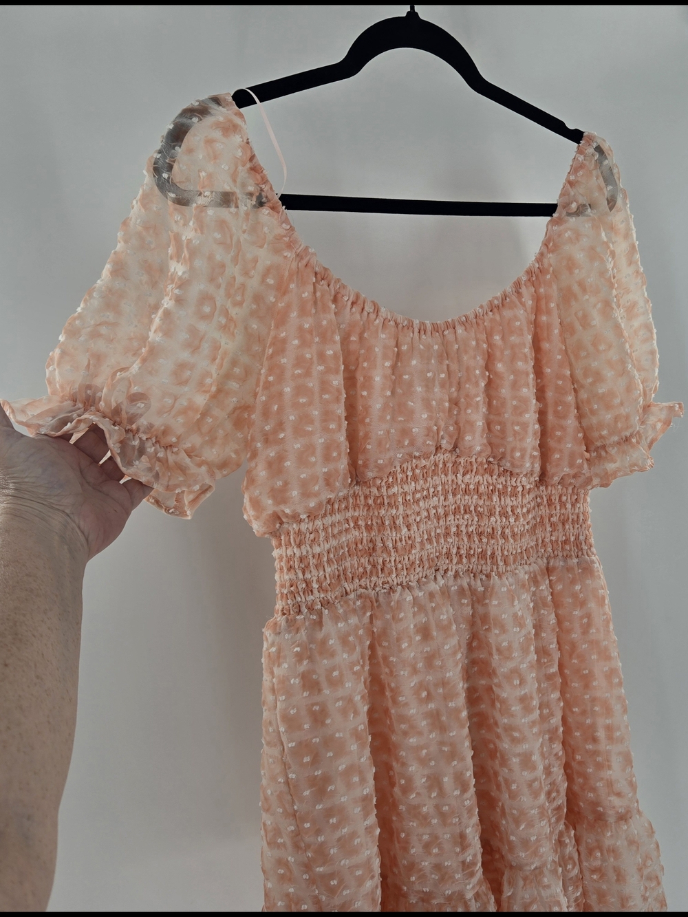 Flying Tomato A Calin L Dress Smocked Puff Sleeves Femme Flirty Versatile Staple - Picture 16 of 16